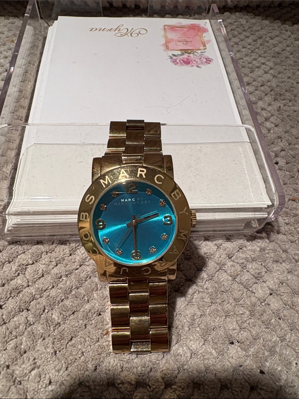 Marc by Marc Jacobs Gold-Tone Watch with Turquoise Dial